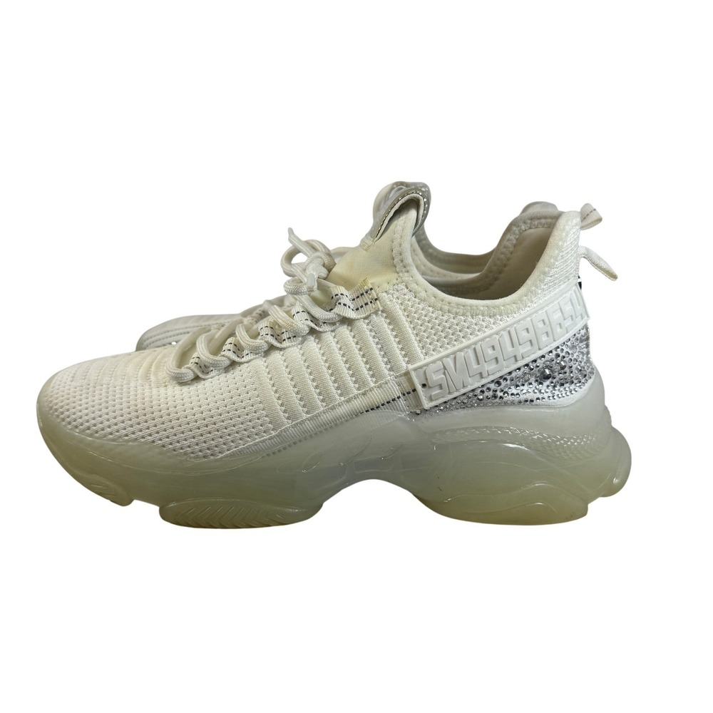 Steve Madden Maxima Women's Rhinestone Chunky Sole Sneakers White Size 8M